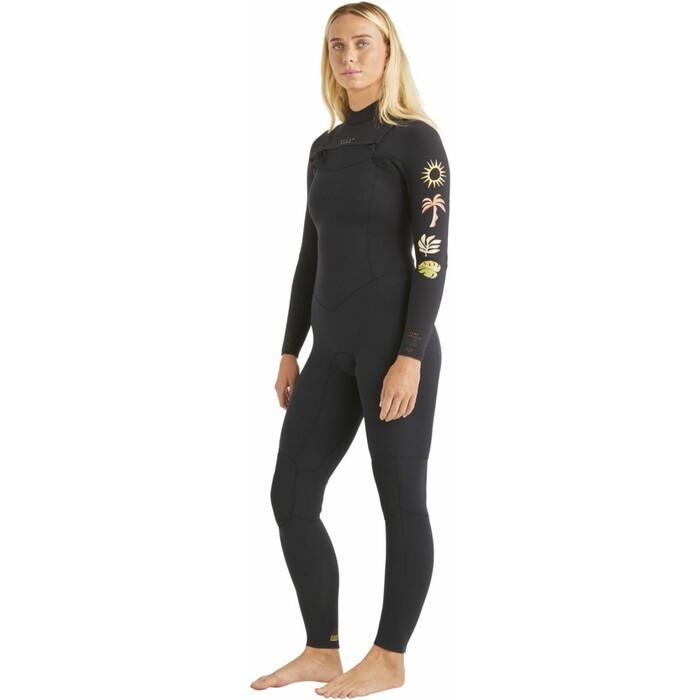 2024 Billabong Womens Salty Dayz Natural 3/2mm Chest Zip Wetsuit  ABJW100172 - Hidden Palms Black